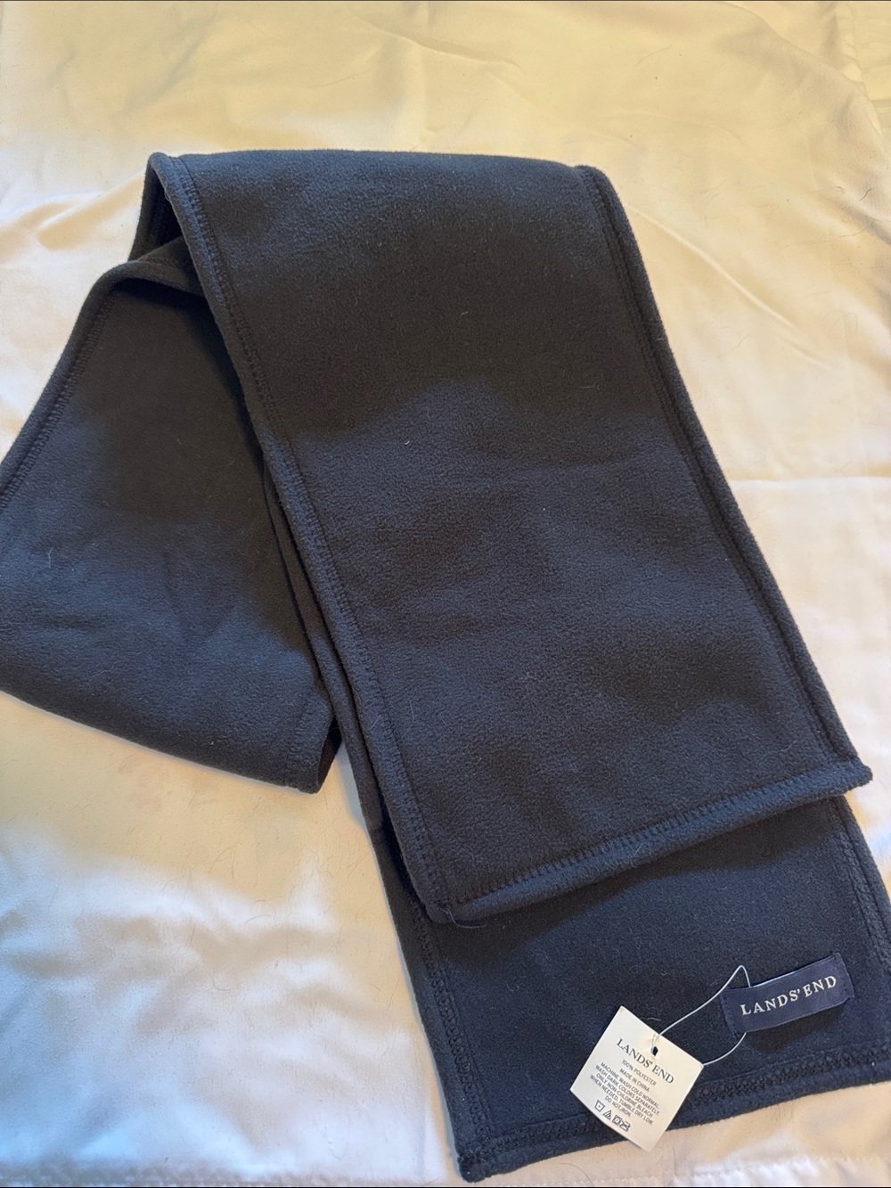 Lands' End Men's Charcoal Fleece Scarf